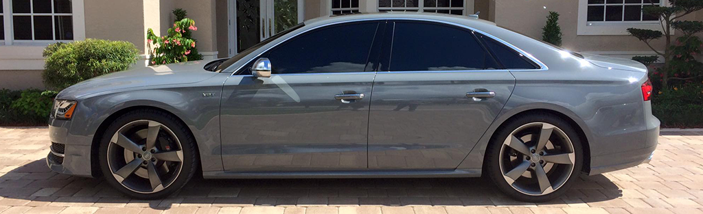 Grey Car with Mobile Window Tinting in Fort Lauderdale, Weston, Broward, Pompano Beach, and Nearby Cities
